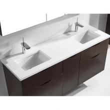 Madeli QSA1812-60-210-WH - Madeli Quartzstone Countertop,  60'' x 18'' x 3/4'', Double Basin,