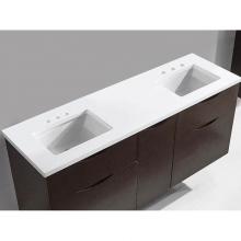 Madeli QSA1812-60-230-WH - Madeli Quartzstone Countertop,  60'' x 18'' x 3/4'', Double Basin,