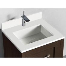 Madeli QST2208-24-110-WH - Madeli Quartzstone Countertop,  24'' x 18'' x 3/4'', Single Faucet H