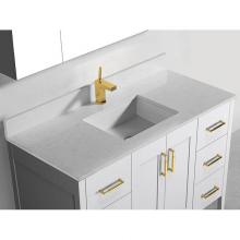 Madeli QST2208-48-110-WH - 48''W X 3/4''H-Quartzstone Top, White. 1-Basin Hole, Single Faucet Hole.W/Back