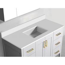 Madeli QST2208-48-110-WH - Madeli Quartzstone Countertop,  48'' x 18'' x 3/4'', Single Basin,