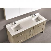 Madeli QST2208-72-230-MO - Madeli 72'' Quartzstone Countertop w/ 8'' Widespread-Mocha