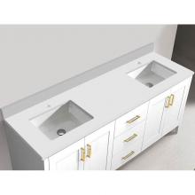 Madeli QST2208-72-210-WH - Madeli Quartzstone Countertop,  72'' x 18'' x 3/4'',  Single Faucet