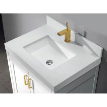 Madeli QSV2230-24-110-WH - Madeli Quartzstone Countertop,  24'' x 22'' x 3'', Single Faucet Hol