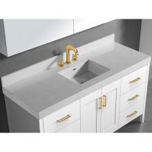 Madeli QSV2230-60-130-SG - Madeli 60'' Quartzstone Countertop w/ Single faucet hole- White Carrara
