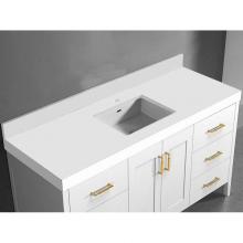 Madeli QSV2230-60-110-WH - Madeli Quartzstone Countertop,  60'' x 22'' x 3'', Single Basin,  Si