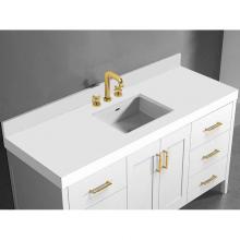 Madeli QSV2230-60-130-WH - Madeli Quartzstone Countertop,  60'' x 22'' x 3'', Single Basin,  8&