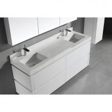 Madeli QSV2230-72-230-SG - Madeli 72'' Quartzstone Countertop w/ 8'' Widespread-White Carrara