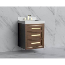 Madeli B855-24-002-BR-HP-PC - Renaissance 24'' Wall hung Vanity Cabinet in Brandy/HW: Handles Polished Chrome(PC)