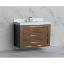 Madeli B855-42-002-BR-HR-PC - Renaissance 42'' Wall hung Vanity Cabinet in Brandy/HW: Handles Polished Chrome(PC)