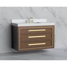 Madeli B855-48C-002-BR-HP-BN - Renaissance 48C'' Wall hung Vanity Cabinet in Brandy/HW: Handles Brushed Nickel(BN)