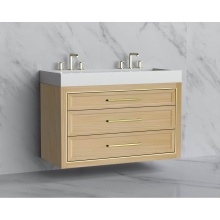 Madeli B855-48D-002-NO-HY-PC - Renaissance 48D'' Wall hung Vanity Cabinet in Natural Oak/HW: Handles Polished Chrome(PC