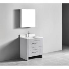 Madeli B700-30-001-WG-PC - Retro 30''. Whisper Grey, Free Standing Cabinet, Polished Chrome Handles (X2), 29-5/8&ap