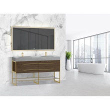 Madeli B810-60D-001-BR-PC - Silhouette 60D'' Free standing Vanity Brandy/HW: Polished Chrome(PC)