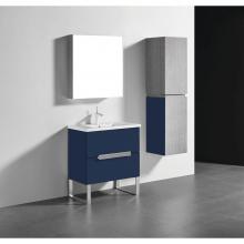 Madeli B400-30-001-LL-SA-PC - Soho 30''. Sapphire, Free Standing Cabinet, Polished Chrome Handles (X2), L-Legs (X4), 2