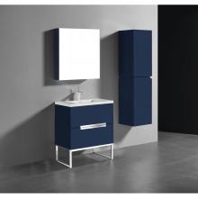 Madeli B400-30-001-LC-SA-PC - Soho 30''. Sapphire, Free Standing Cabinet, Polished Chrome Handles (X2), C-Base (X1), 2