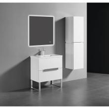 Madeli B400-30-001-LS-GW-PC - Madeli Soho 30'' Free standing Vanity Cabinet in Glossy White/HW: Polished Chrome(PC)