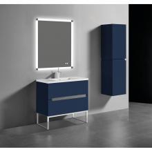 Madeli B400-36-001-LC-SA-PC - Soho 36''. Sapphire, Free Standing Cabinet, Polished Chrome Handles (X2), C-Base (X1), 3