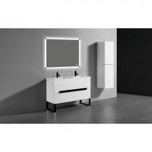 Madeli B400-48D-001-LC-GW-PC - Madeli Soho 48'' Free standing Vanity Cabinet in Glossy White/HW: Polished Chrome(PC)