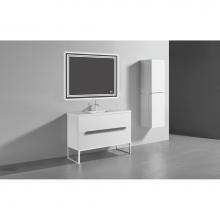 Madeli B400-48C-001-LC-GW-PC - Madeli Soho 48'' Free standing Vanity Cabinet in Glossy White/HW: Polished Chrome(PC)