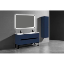 Madeli B400-60D-001-LC-SA-H3-PC - Soho 60D'' Free standing Vanity Cabinet in Sapphire/HW: Polished Chrome(PC)