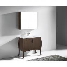 Madeli B953-39-001-WA-SB - Madeli Sorrento 39'' Free Standing Walnut/HW: Satin Brass(SB)