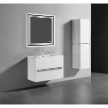 Madeli B300-36-002-GW-PC - Madeli Urban 36'' Wall hung  Vanity Cabinet in Glossy White Finish/HW: Polished Chrome(P