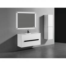Madeli B300-48C-002-GW-PC - Madeli Urban 48'' Wall hung  Vanity Cabinet in Glossy White Finish/HW: Polished Chrome(P