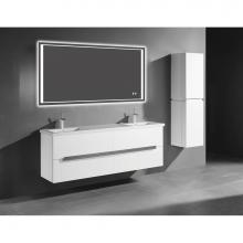 Madeli B300-72D-002-GW-PC - Madeli Urban 72'' Wall hung  Vanity Cabinet in Glossy White Finish/HW: Polished Chrome(P