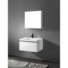Madeli B990-30-002-GW-MB - Madeli Venasca 30'' Wall Hung Cabinet in Glossy White/HW: Matte Black(MB)