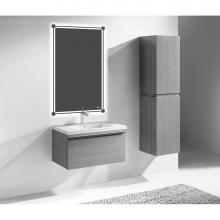 Madeli B990-30-002-AG-MB - Madeli Venasca 30'' Wall Hung Cabinet in Ash Grey/HW: Matte Black(MB)