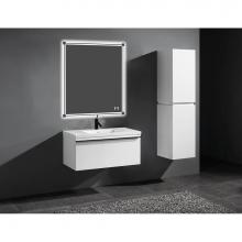 Madeli B990-42-002-GW-MB - Madeli Venasca 42'' Wall Hung Cabinet in Glossy White/HW: Matte Black(MB)