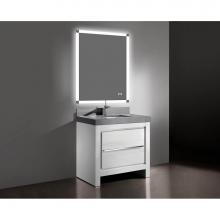 Madeli B999-36-001-GW-PN - Madeli Vicenza 36'' Free Standing Glossy White/HW: Polished Nickel(PN)