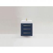 Madeli B850-24-002-SA-PC - Villa 24''. Sapphire, Wall Hung Cabinet, Polished Chrome Handles(X3)/, Inlay, 23-5/8&apo