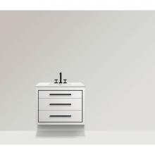 Madeli B850-30-002-MW-PC - Madeli Villa 30'' Wall hung  Vanity Cabinet in Matte White/HW: Polished Chrome(PC)