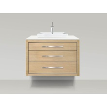 Madeli B850-42-002-NO-NP-PC - Villa 42'' Wall hung  Vanity Cabinet in Natural Oak/HW: No handles - Inlay in Polished C