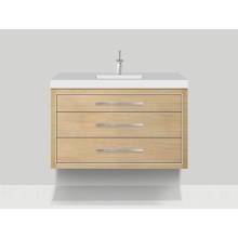 Madeli B850-48C-002-NO-H9-PC - Villa 48C'' Wall hung  Vanity Cabinet in Natural Oak/HW: Polished Chrome(PC)
