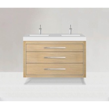Madeli B850-48D-002-NO-H9-PC - Villa 48D'' Wall hung  Vanity Cabinet in Natural Oak/HW: Polished Chrome(PC)