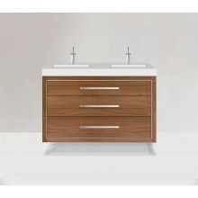 Madeli B850-48D-002-NW-H9-PC - Villa 48D'' Wall hung  Vanity Cabinet in Natural Walnut/HW: Polished Chrome(PC)