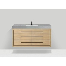 Madeli B850-60C-002-NO-H9-PC - Villa 60C'' Wall hung  Vanity Cabinet in Natural Oak/HW: Polished Chrome(PC)