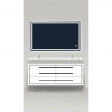 Madeli B850-72D-002-MW-PC - Madeli Villa 72D'' Wall hung  Vanity Cabinet Matte White/HW: Polished Chrome(PC)