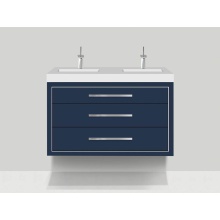 Madeli B850-48D-002-SA-NP-PC - Villa 48D'' Wall hung  Vanity Cabinet in Sapphire/HW: No handles - Inlay in Polished Chr