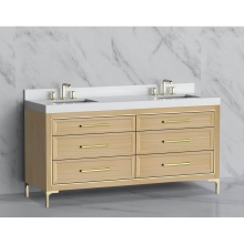 Madeli B865-72D-001-LY-NO-NP-BN - Vision 72D'' Free standing Vanity Cabinet in Natural Oak/HW:  No Handles - Inlay & F