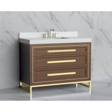 Madeli B865-48C-001-LC-BR-HP-PC - Vision 48C'' Free standing Vanity Cabinet in Brandy/HW: Handles/Feet Polished Chrome(PC)