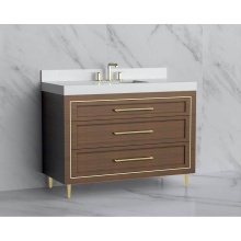 Madeli B865-48C-001-LR-BR-HR-PC - Vision 48C'' Free standing Vanity Cabinet in Brandy/HW: Handles/Feet Polished Chrome(PC)