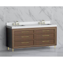 Madeli B865-72D-001-LR-BR-HR-PC - Vision 72D'' Free standing Vanity Cabinet in Brandy/HW: Handles/Feet Polished Chrome(PC)