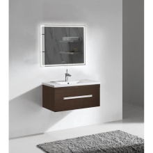 Madeli B070-36-002-WA-PC - Vogue 36'' Wall Hung Vanity Cabinet Walnut/HW: Polished Chrome(PC)