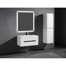 Madeli B070-42-002-WH-PC - Vogue 42'' Wall Hung Vanity Cabinet White/HW: Polished Chrome(PC)