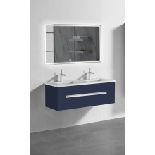 Madeli B070-48D-002-SA-PC - Vogue 48D'' Wall Hung Vanity Cabinet Sapphire/HW: Polished Chrome(PC)