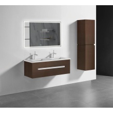 Madeli B070-48D-002-WA-PC - Vogue 48D'' Wall Hung Vanity Cabinet Walnut/HW: Polished Chrome(PC)
